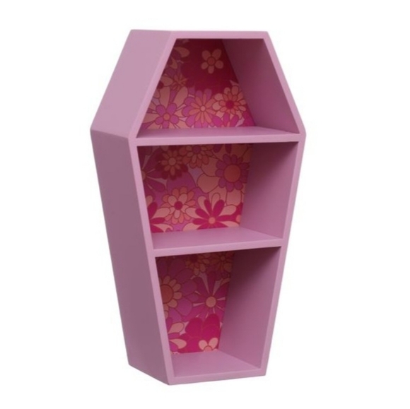 Ashland Other - Pink & Floral Coffin Shelf ~ 16 Inches